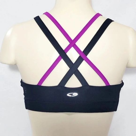 SMALL Champion C9 N9629 Strappy Back Wire Free Sports Bra Pink Stripe NWT New wi - Picture 1 of 9
